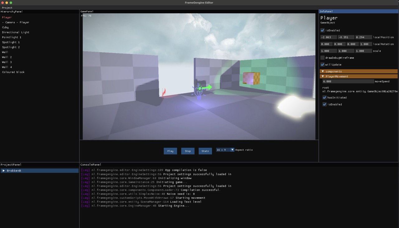 FrameGengine voorbeeld door Jenoah Kers